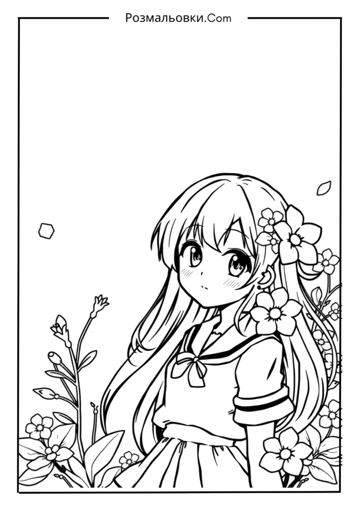 Анімe Девочка Розмальовка