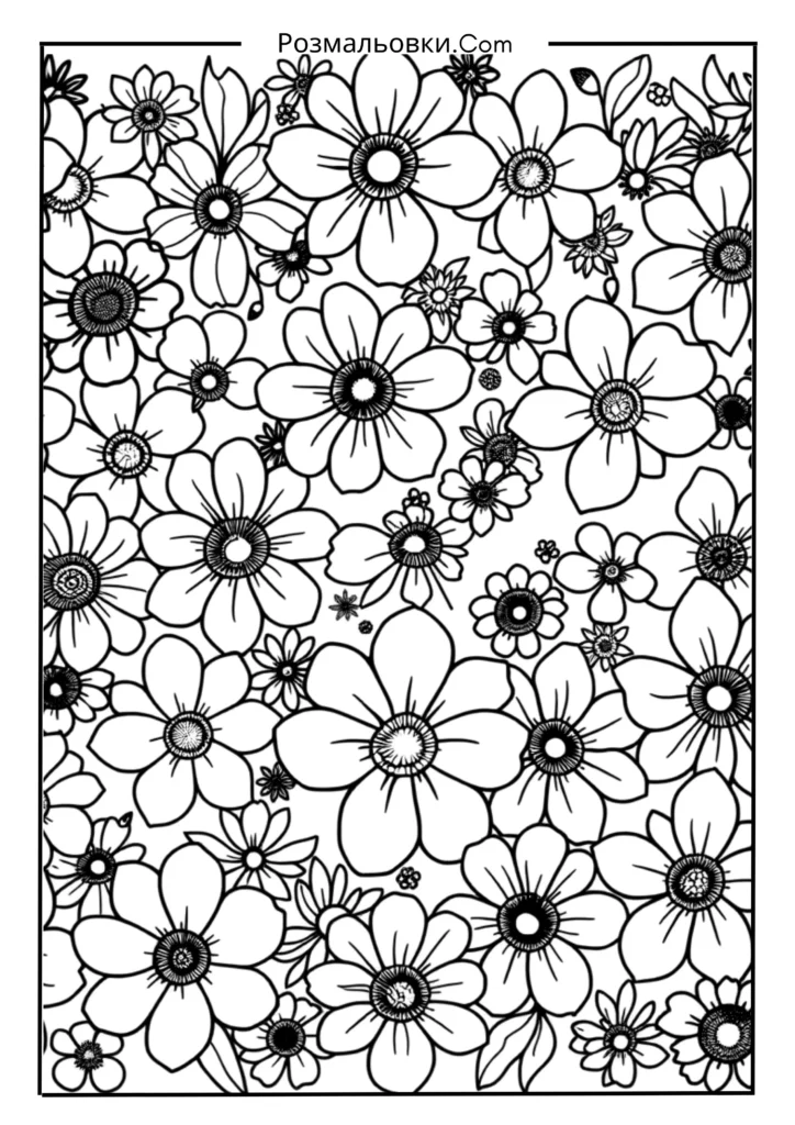 Антистрес квітковий візерунок