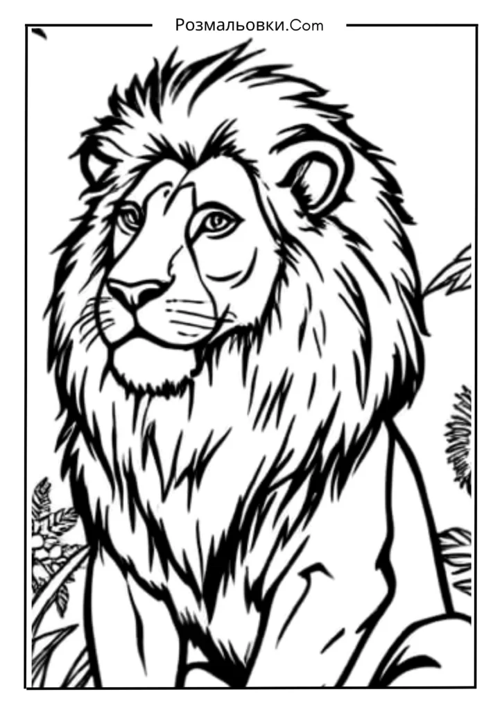 Голова лева крупним планом