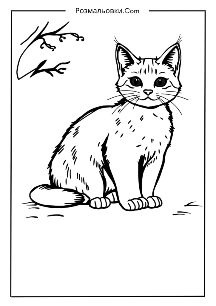 Коти чорно сіра розмальовка Пушина