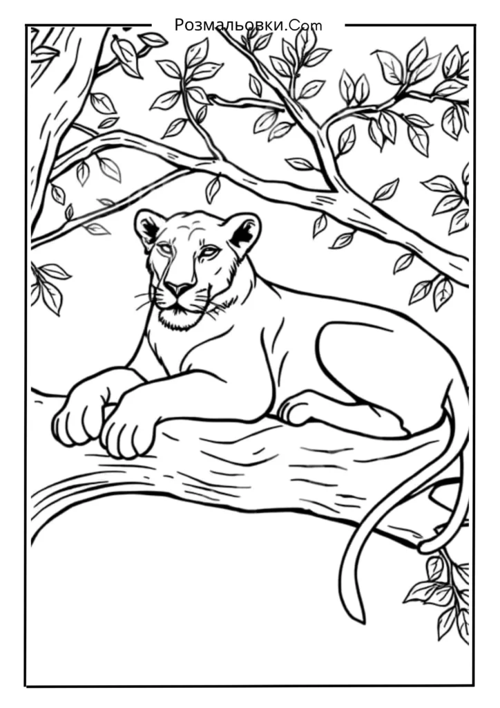 Левиця, що відпочиває на гілці