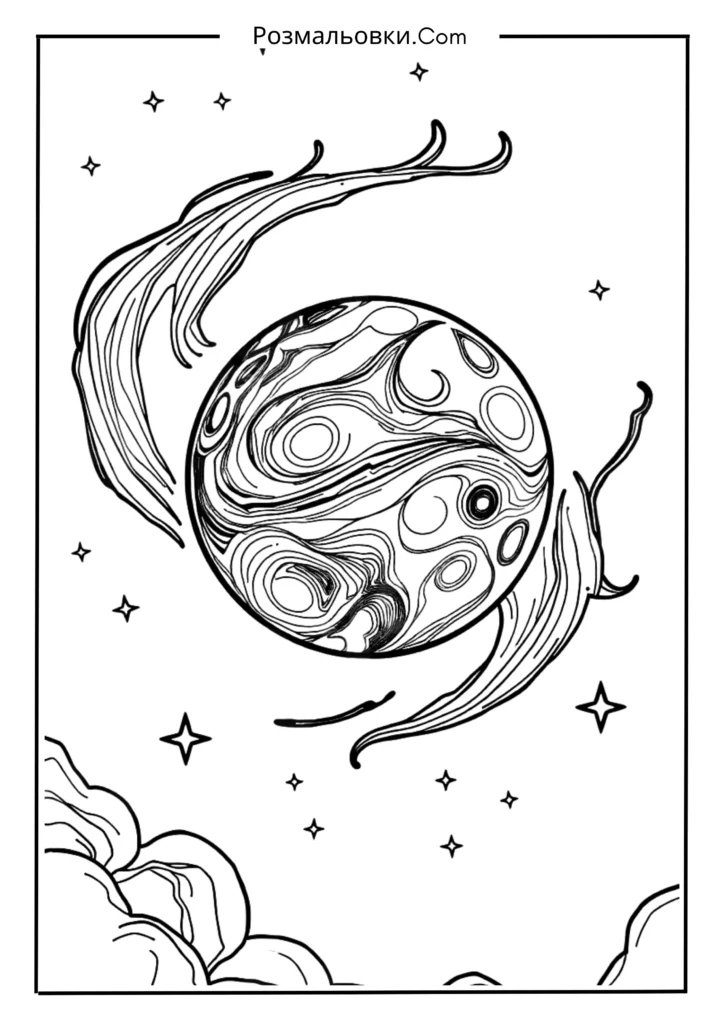 20+ Сонячна система розмальовка 7 Нептун розмальовка