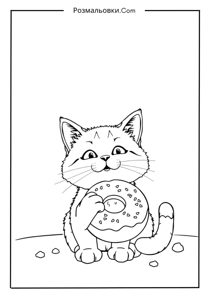 Пушин розмальовка з пончиком