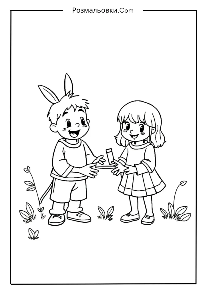Пустунчик розмальовки – найкращі дитячі матеріали для розвитку творчості 19 Пустунчик і добрі вчинки