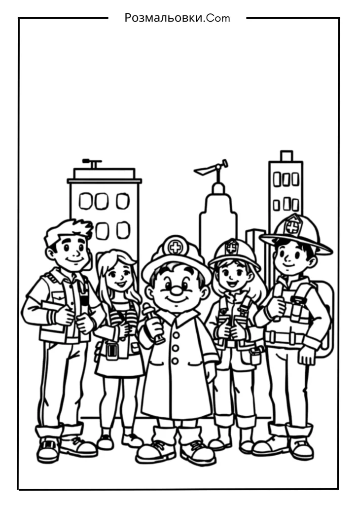Пустунчик розмальовки – найкращі дитячі матеріали для розвитку творчості 6 Пустунчик у місті професій