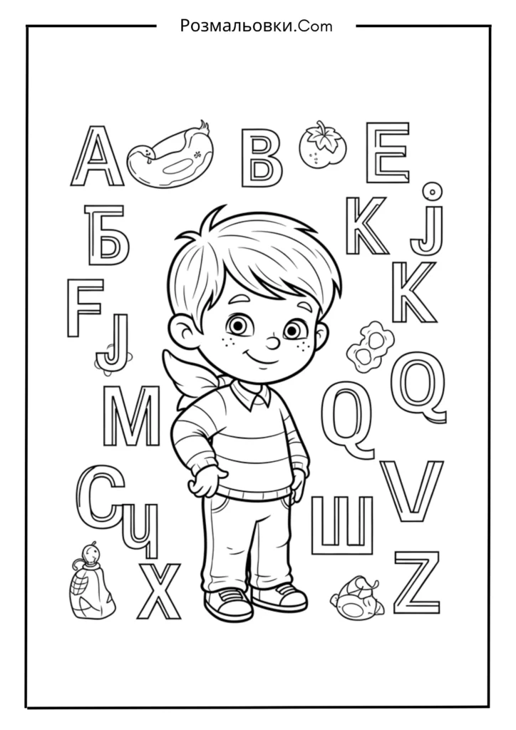 Пустунчик розмальовки – найкращі дитячі матеріали для розвитку творчості 2 Пустунчик у світі букв