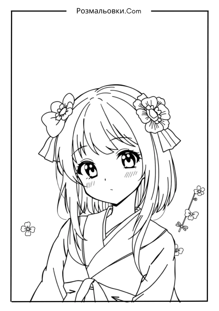 Раскраска Аниме Девочки