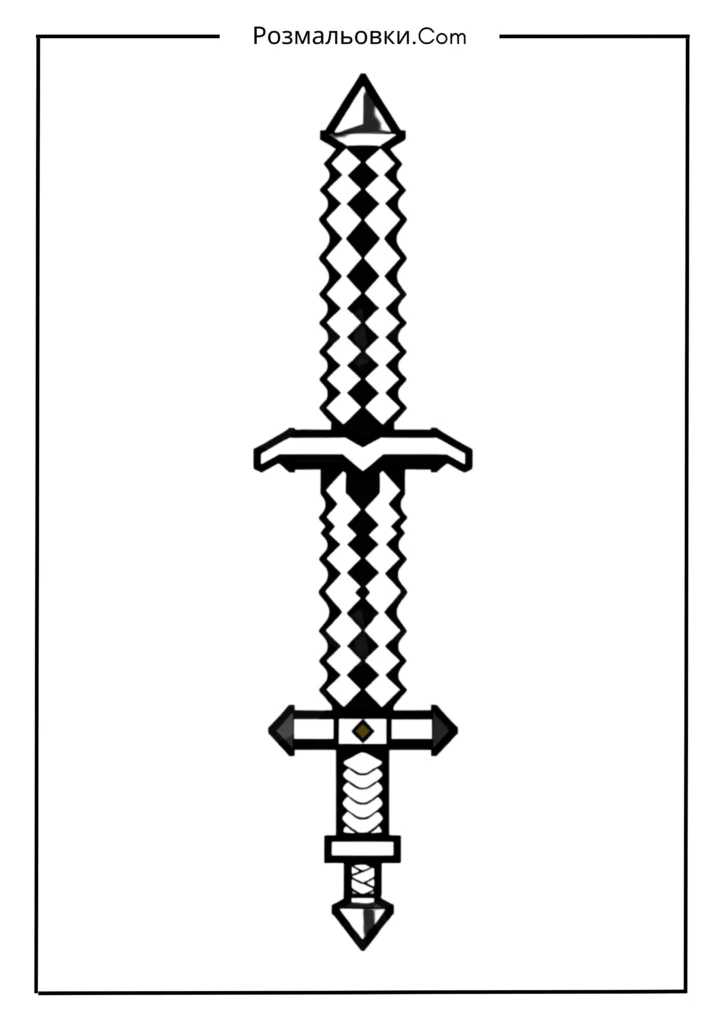 Розмальовка меч Майнкрафт