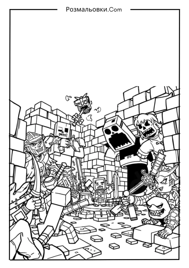 Розмальовка Minecraft Dungeons