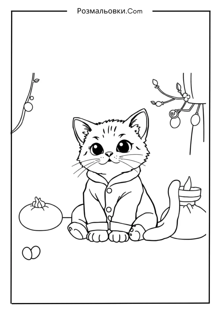 Розмальовка Пушин у піжамі