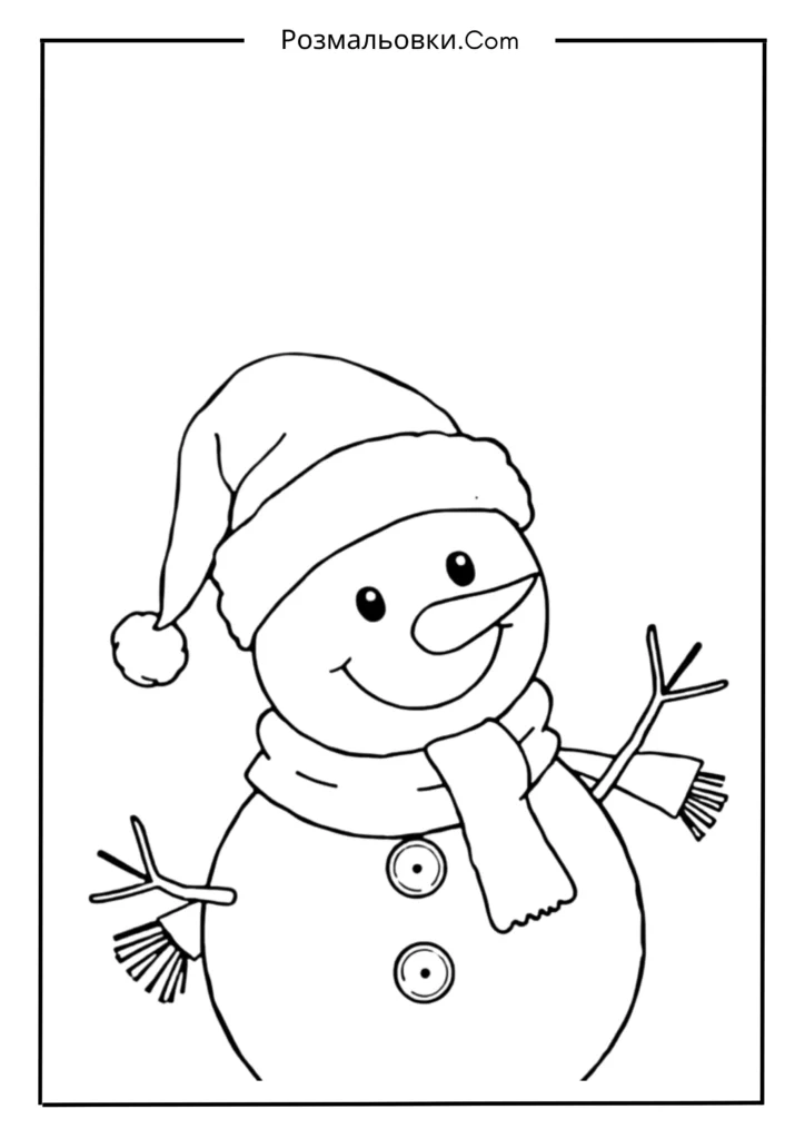 Сніговик із новорічним капелюхом