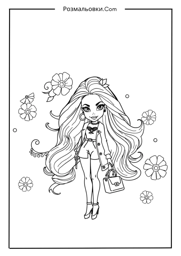 19+ розмальовки барби для Дітей — Творчість і Натхнення 16 Барбі-модниця
