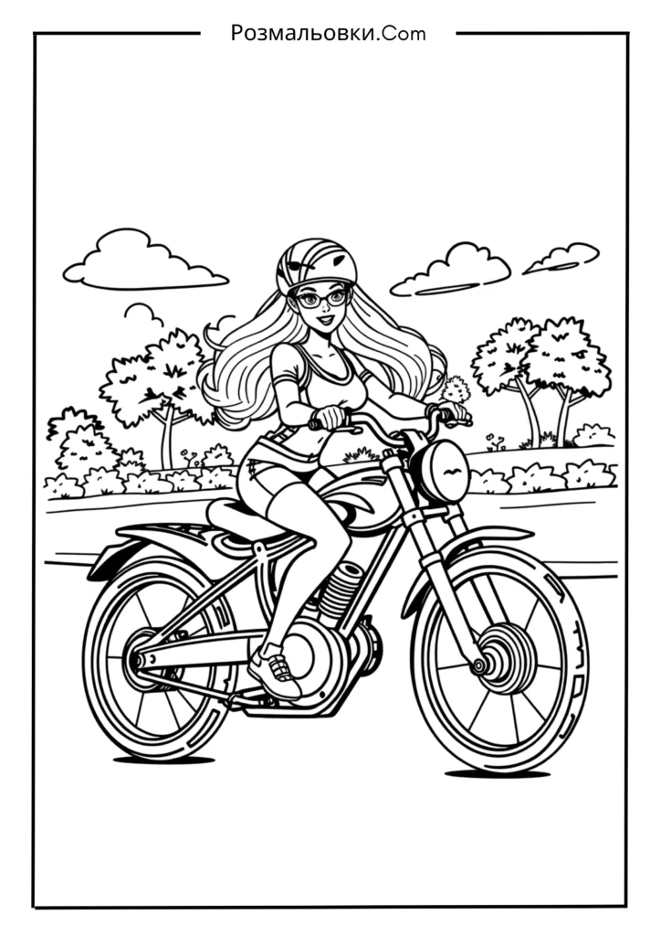 19+ розмальовки барби для Дітей — Творчість і Натхнення 19 Барбі на велосипеді