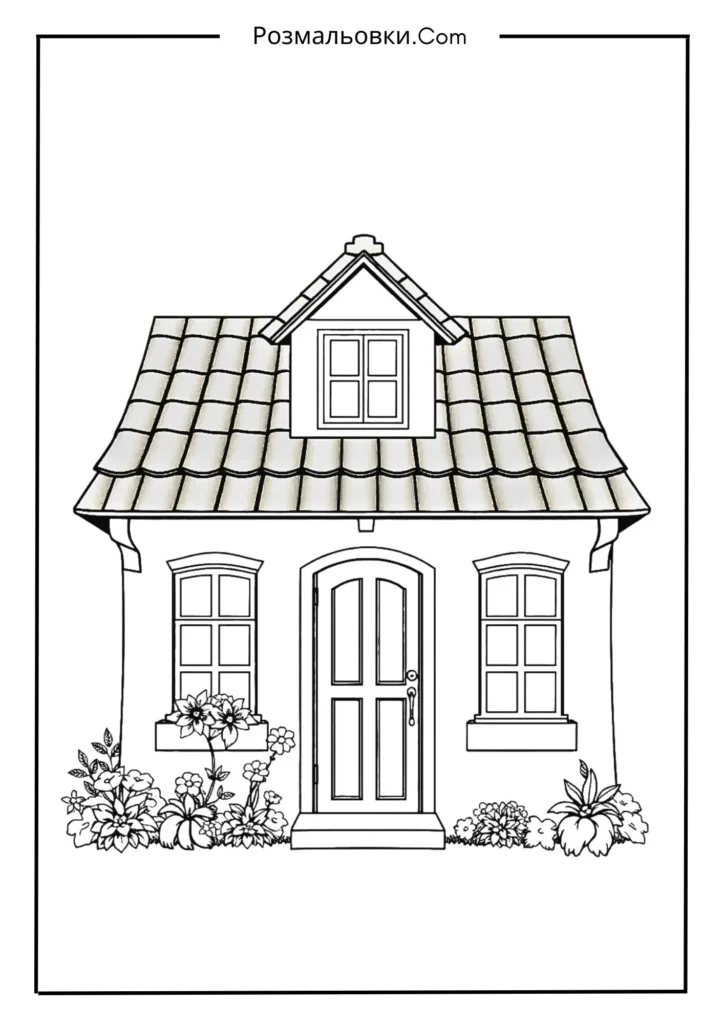 Будинок з червоним дахом у стилі Європи