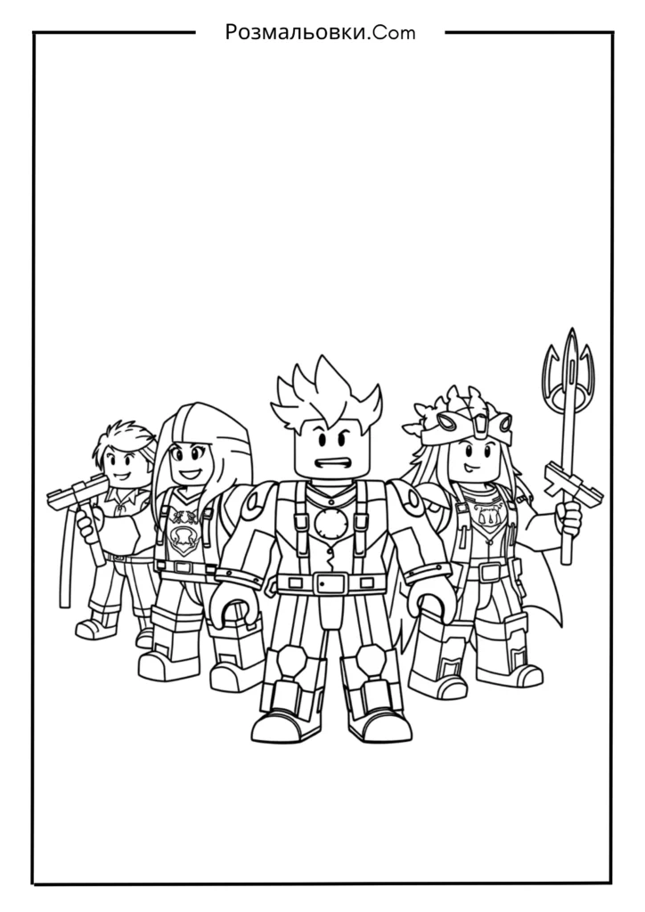 Розмальовки Роблокс — Веселі Ідеї для Дітей 2 Герої Роблокс