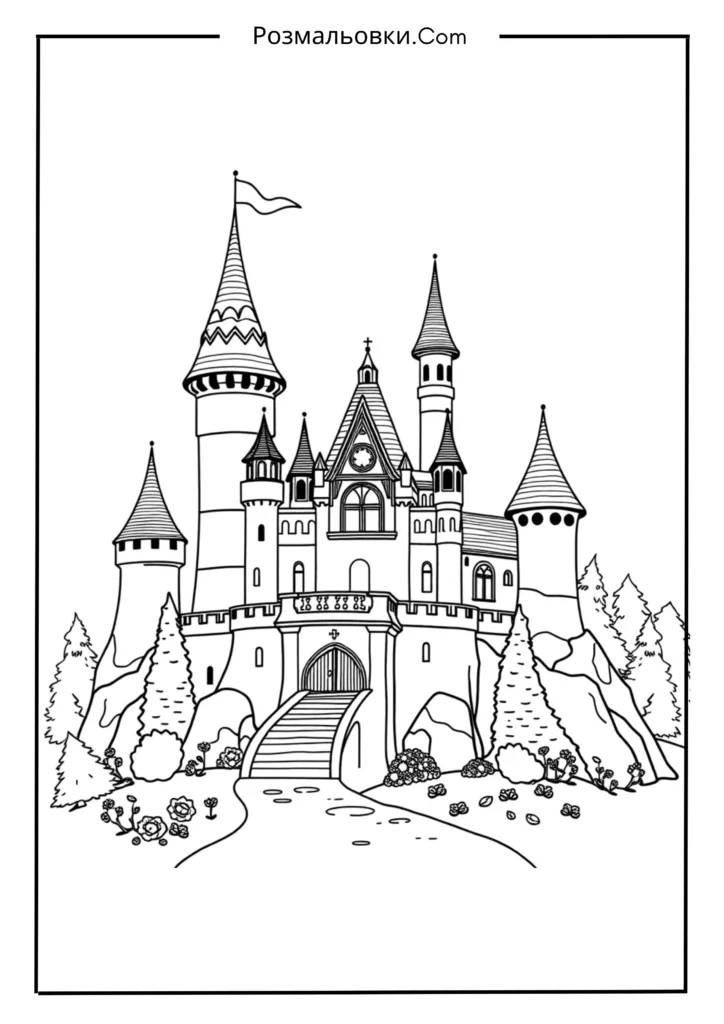 Водні розмальовки: 19+ творчих ідей для дітей 7 Казковий замок
