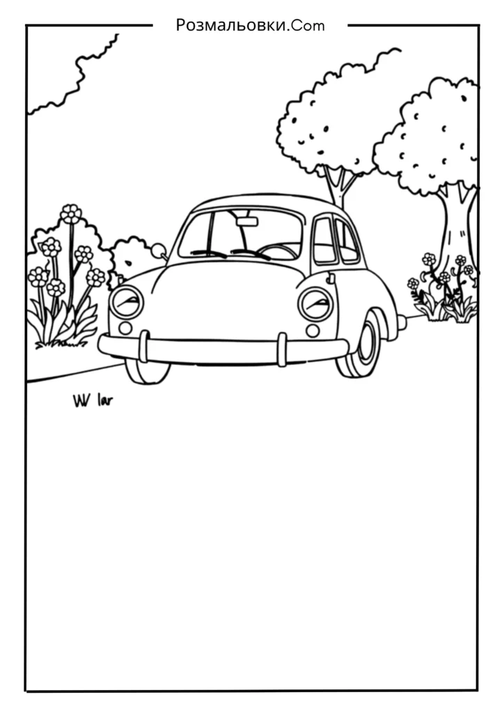 Розмальовка машина – 20 крутих ідей для маленьких гонщиків! 2 Класична легкова машина