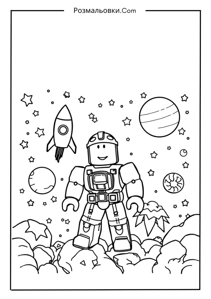Розмальовки Роблокс — Веселі Ідеї для Дітей 19 Космічні пригоди Roblox