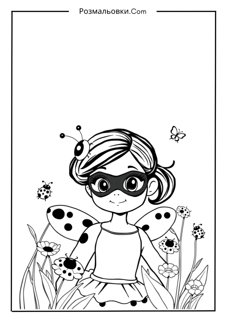 23+ топова колекція розмальовок Леді Баг длятворчих діток 21 Леді Баг із ледібагами