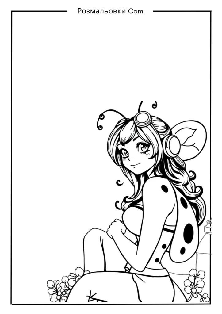 23+ топова колекція розмальовок Леді Баг длятворчих діток 19 Леді Баг на даху Парижа