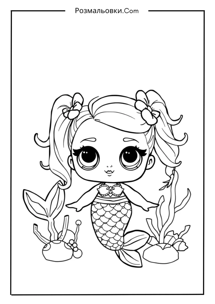 20+ Розмальовки ЛОЛ — Весела Творчість для Дітей 9 Лялька ЛОЛ Русалка