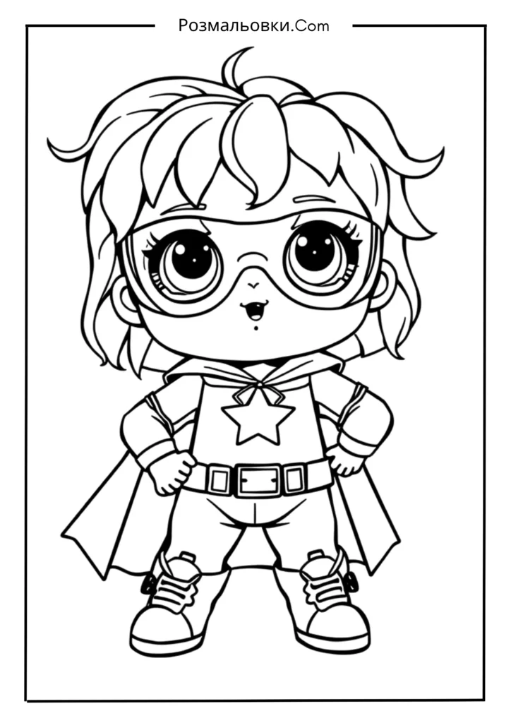 20+ Розмальовки ЛОЛ — Весела Творчість для Дітей 7 Лялька ЛОЛ у костюмі супергероя