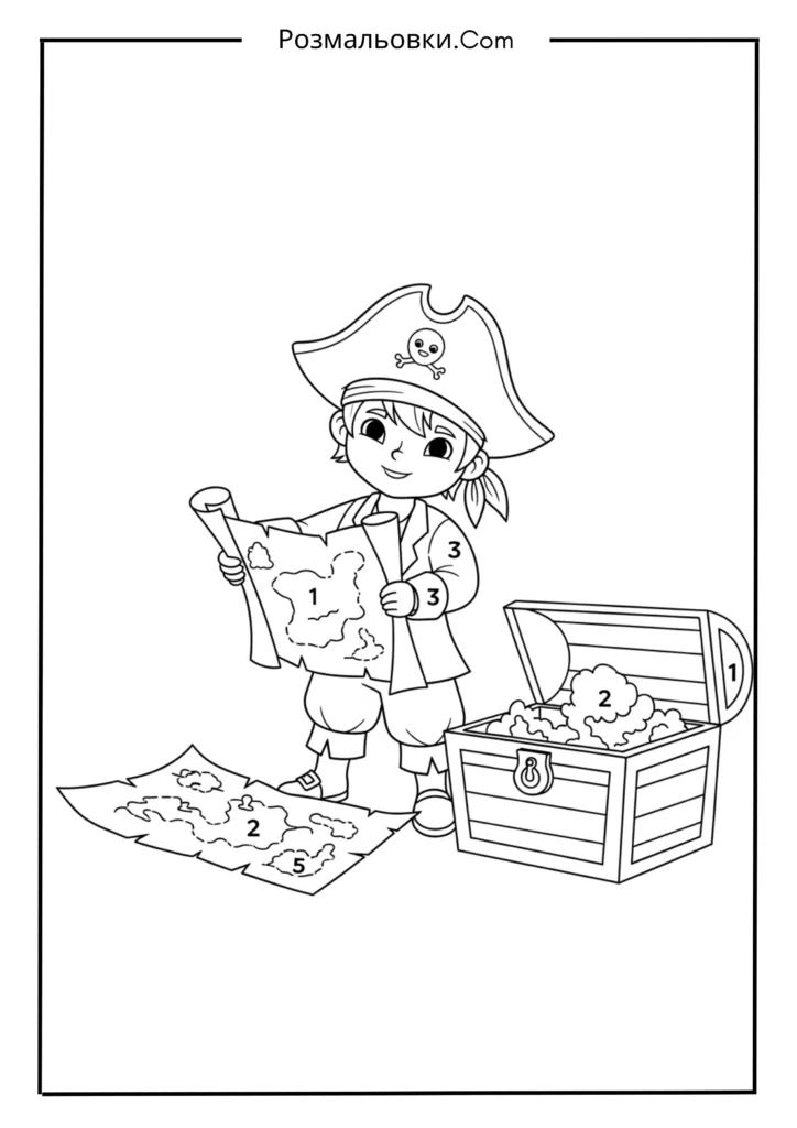 Розфарбовування за номерами з 18+ найкращими ідеями для дітей, які люблять номерами 11 Маленький пірат