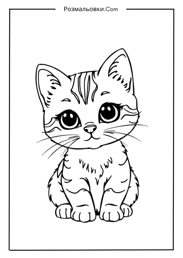 Водні розмальовки: 19+ творчих ідей для дітей 6 Мила киця