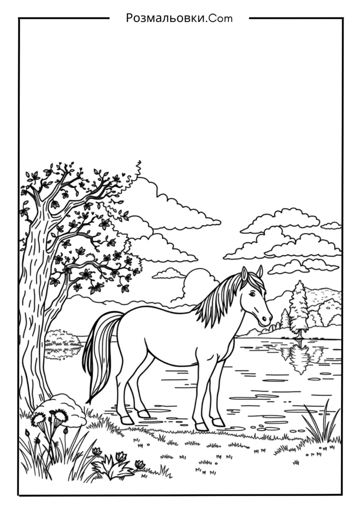 20 Розмальовок Поні — Наймиліші Ідеї Май Літл Поні для Дітей 7 Поні біля озера
