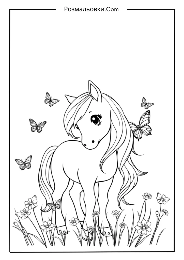 20 Розмальовок Поні — Наймиліші Ідеї Май Літл Поні для Дітей 6 Поні і метелики
