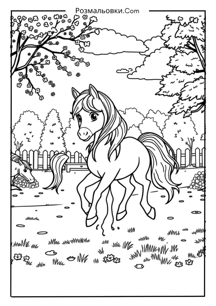 20 Розмальовок Поні — Наймиліші Ідеї Май Літл Поні для Дітей 19 Поні на прогулянці в парку