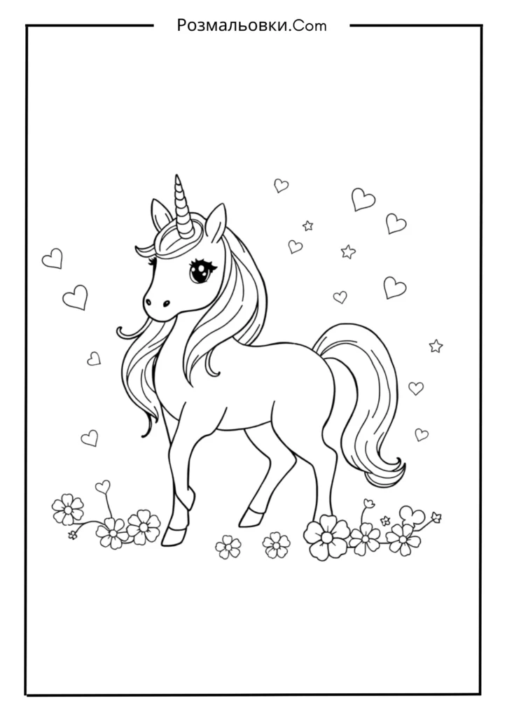 Розмальовки для дівчат єдиноріг