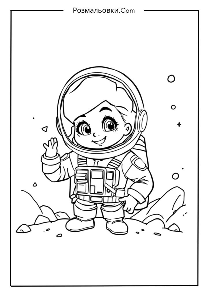 Сенді в космічному костюмі