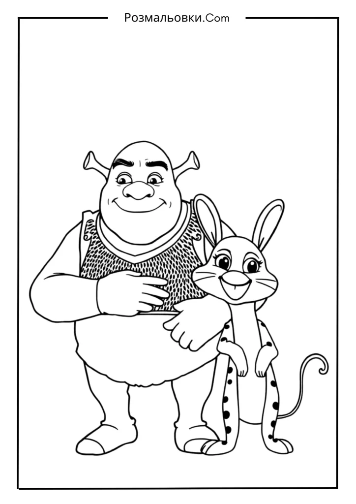 Розмальовки Шрека: Найкращі 20 Ідей для Творчості Дітей 3 Шрек та Кіт у чоботях
