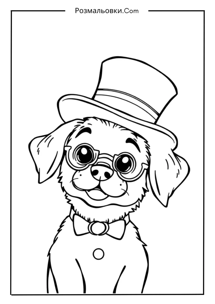 Розмальовка собака – 20 милих ідей, що підкорять серця дітей! 10 Собака в капелюсі