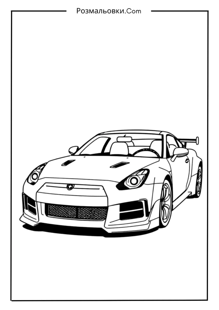Розмальовка машина – 20 крутих ідей для маленьких гонщиків! 4 Спортивна машина розмальовка