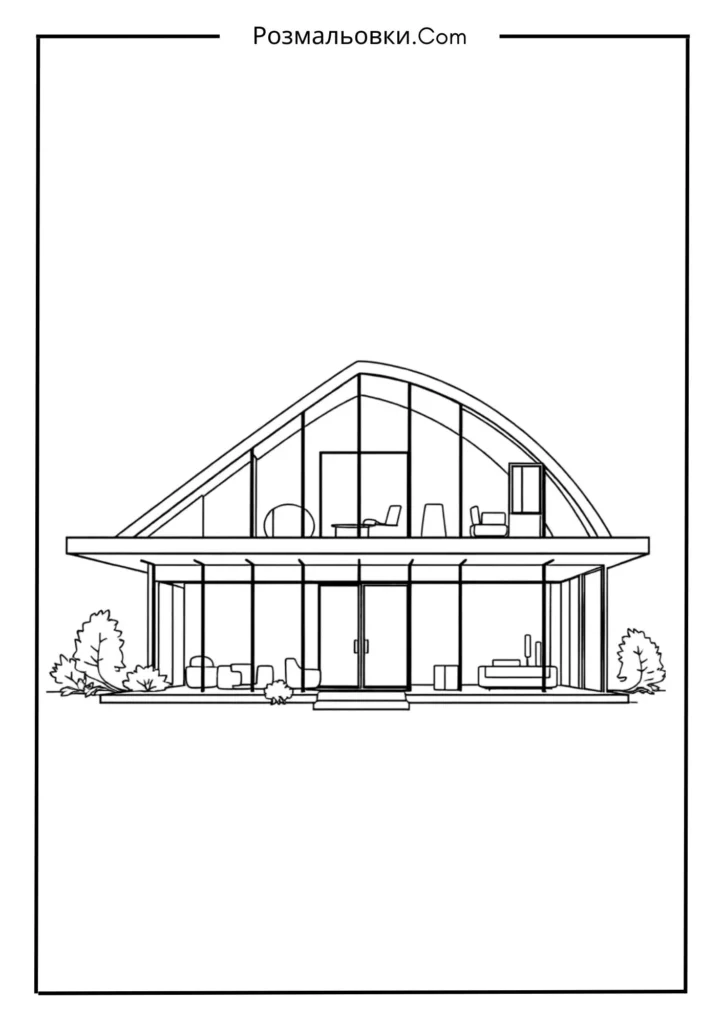 Сучасний скляний будинок-арка