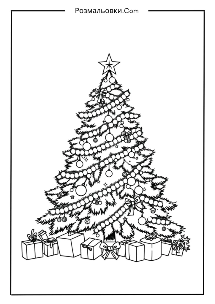 Святкова ялинка з гірляндою