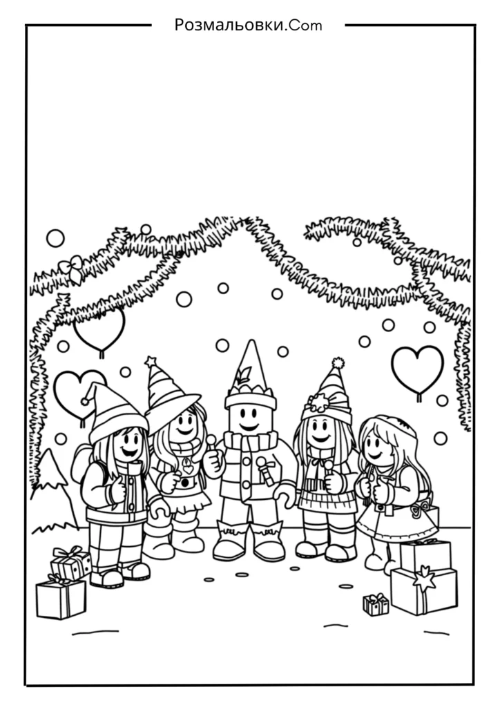 Розмальовки Роблокс — Веселі Ідеї для Дітей 11 Святкові розмальовки Roblox