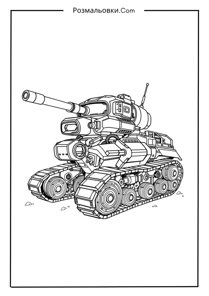 Розмальовки Танки – Найкращі Ідеї для Хлопчиків, Які Люблять Техніку 10 Танковий Робот