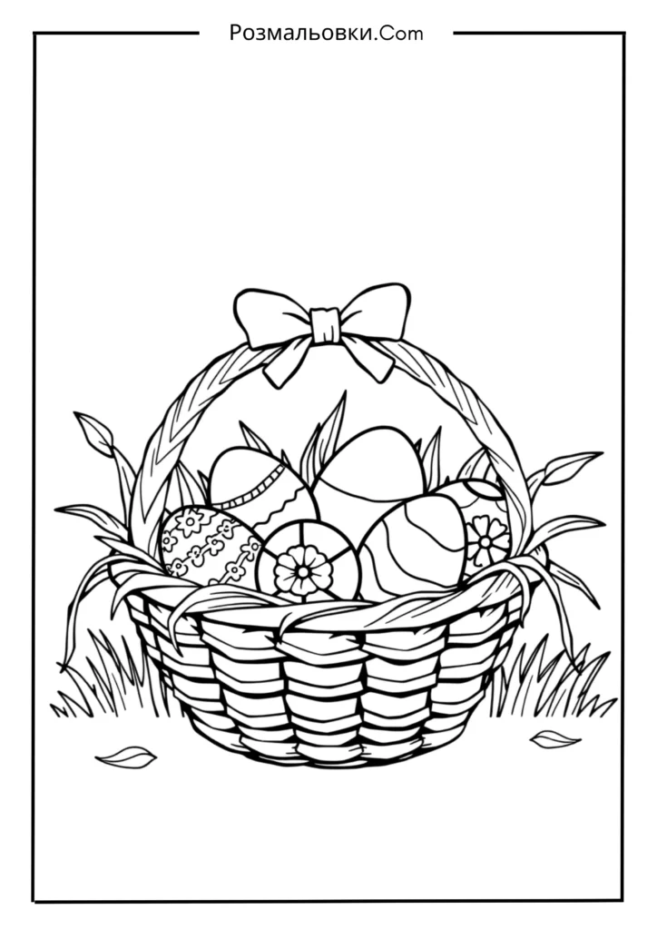Писанка розмальовка: 20 чарівних ідей для дітей та натхнення до Великодня 13 Великодні писанки в кошику