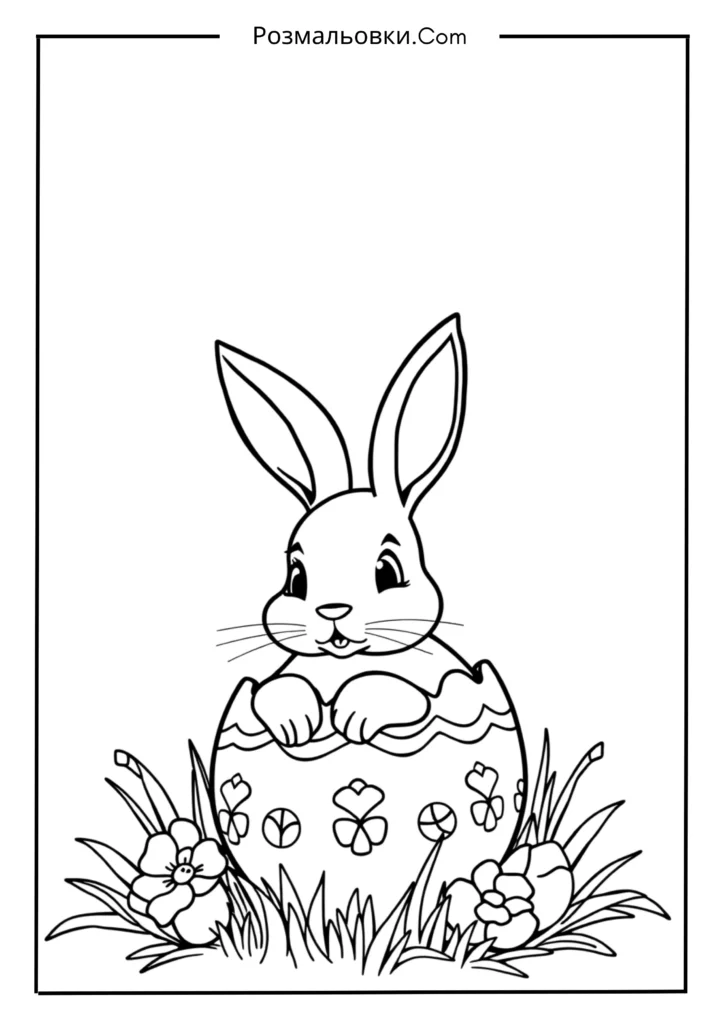 Писанка розмальовка: 20 чарівних ідей для дітей та натхнення до Великодня 16 Великодня писанка з зайчиком