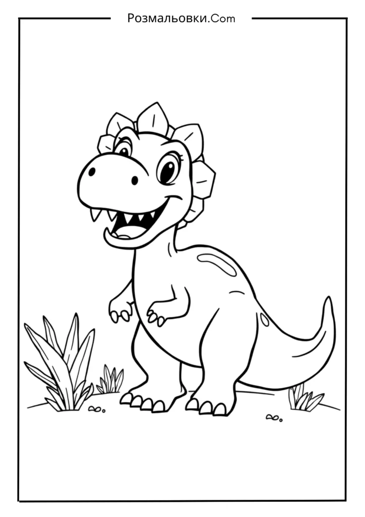Водні розмальовки: 19+ творчих ідей для дітей 15 Веселий динозаврик