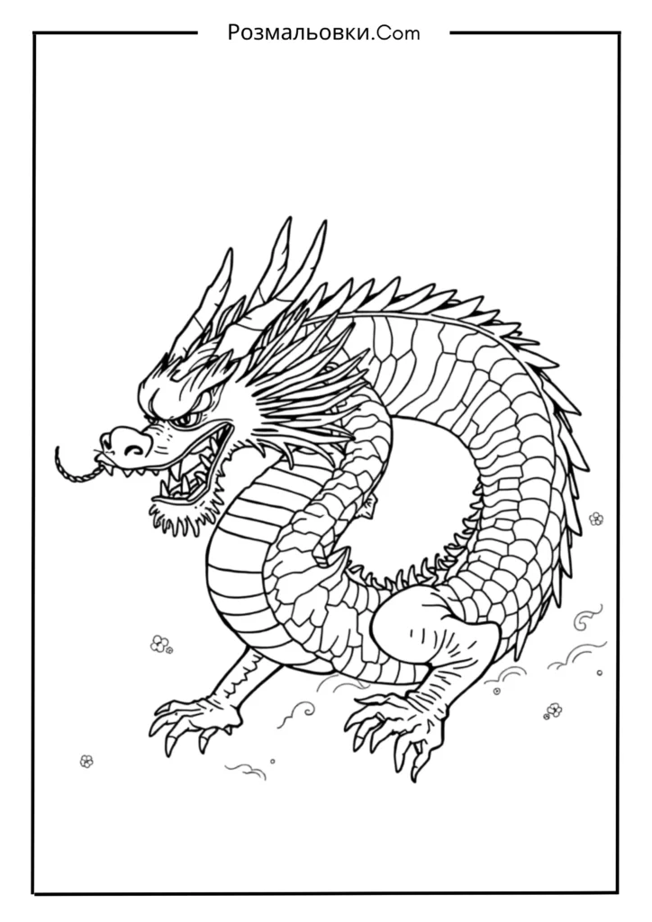 Розмальовка Дракон — 17+ Ідей для Малювання та Друку 19 Дракон у стилі аніме