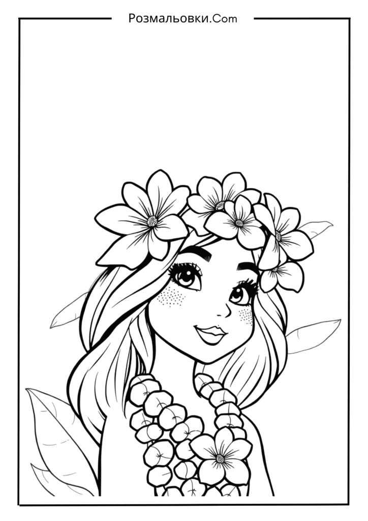 Стіч розмальовка: 21+ яскравих ідей для творчості дітей 13 Ліло з гавайським настроєм