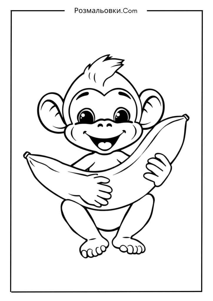 Маленьке мавпеня з бананом