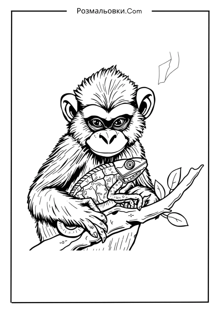 Мавпа й маленький хамелеон