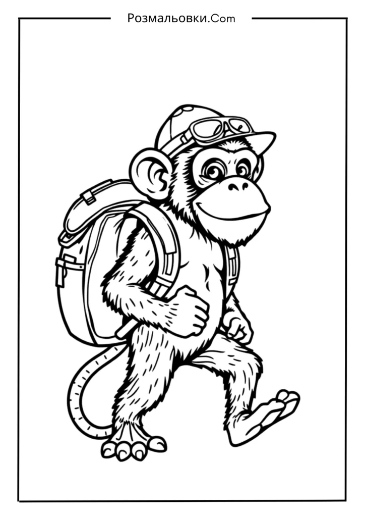 Мавпа-мандрівник з рюкзаком