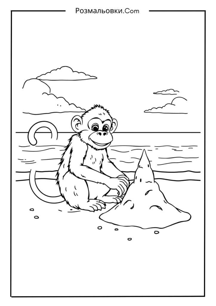 Мавпеня на пляжі