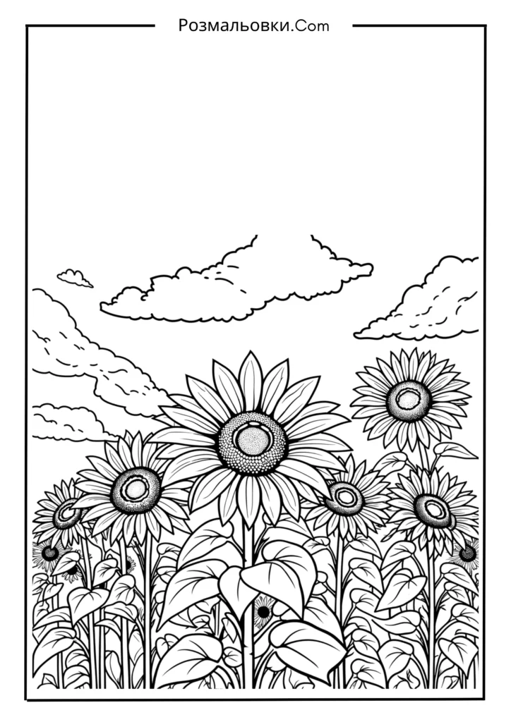 Соняшники під блакитним небом